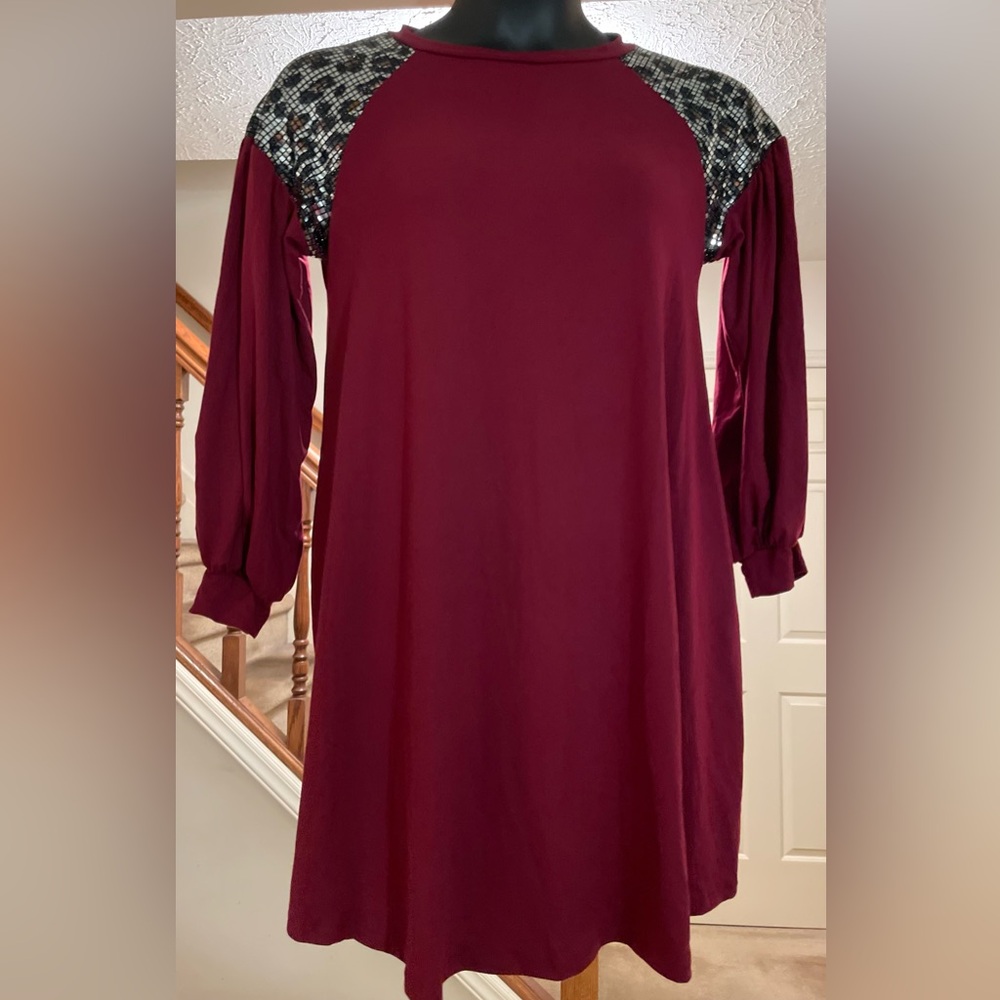 Emerald Brand Long Tunic with Leopard Print Accents - Boutique Size Small - Picture 1 of 7
